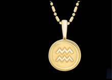 Load image into Gallery viewer, 14k Yellow Gold Zodiac Symbol Pendant, 16' - 18'