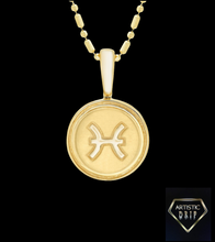Load image into Gallery viewer, 14k Yellow Gold Zodiac Symbol Pendant, 16' - 18'