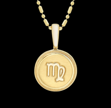 Load image into Gallery viewer, 14k Yellow Gold Zodiac Symbol Pendant, 16' - 18'