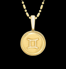 Load image into Gallery viewer, 14k Yellow Gold Zodiac Symbol Pendant, 16' - 18'