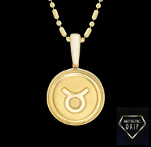 Load image into Gallery viewer, 14k Yellow Gold Zodiac Symbol Pendant, 16' - 18'