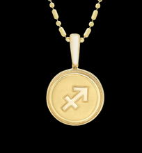 Load image into Gallery viewer, 14k Yellow Gold Zodiac Symbol Pendant, 16' - 18'