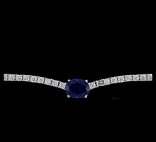 Load image into Gallery viewer, Lab created Tennis necklace with Gemstones dripped in Sterling Silver