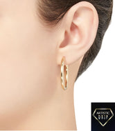 14K Gold Hoop Earrings - 3mm x 30mm