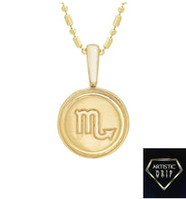 Load image into Gallery viewer, 14k Yellow Gold Zodiac Symbol Pendant, 16' - 18'