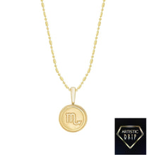 Load image into Gallery viewer, 14k Yellow Gold Zodiac Symbol Pendant, 16' - 18'