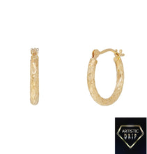 Load image into Gallery viewer, 14K Yellow Gold Diamond-Cut Hoop Set