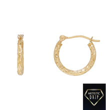 Load image into Gallery viewer, 14K Yellow Gold Diamond-Cut Hoop Set