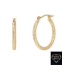 Load image into Gallery viewer, 14K Yellow Gold Diamond-Cut Hoop Set