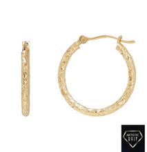 Load image into Gallery viewer, 14K Yellow Gold Diamond-Cut Hoop Set