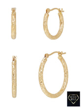 Load image into Gallery viewer, 14K Yellow Gold Diamond-Cut Hoop Set
