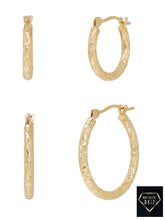 Load image into Gallery viewer, 14K Yellow Gold Diamond-Cut Hoop Set