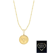 Load image into Gallery viewer, 14k Yellow Gold Zodiac Symbol Pendant, 16' - 18'
