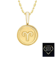 Load image into Gallery viewer, 14k Yellow Gold Zodiac Symbol Pendant, 16' - 18'
