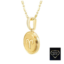 Load image into Gallery viewer, 14k Yellow Gold Zodiac Symbol Pendant, 16' - 18'