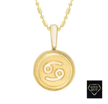 Load image into Gallery viewer, 14k Yellow Gold Zodiac Symbol Pendant, 16' - 18'