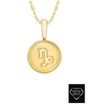 Load image into Gallery viewer, 14k Yellow Gold Zodiac Symbol Pendant, 16' - 18'