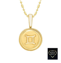 Load image into Gallery viewer, 14k Yellow Gold Zodiac Symbol Pendant, 16' - 18'
