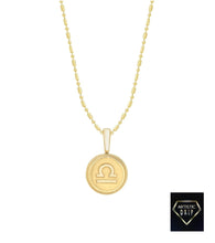 Load image into Gallery viewer, 14k Yellow Gold Zodiac Symbol Pendant, 16' - 18'