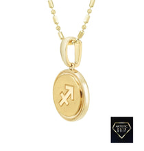 Load image into Gallery viewer, 14k Yellow Gold Zodiac Symbol Pendant, 16' - 18'