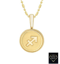 Load image into Gallery viewer, 14k Yellow Gold Zodiac Symbol Pendant, 16' - 18'