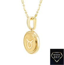 Load image into Gallery viewer, 14k Yellow Gold Zodiac Symbol Pendant, 16' - 18'