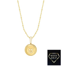 Load image into Gallery viewer, 14k Yellow Gold Zodiac Symbol Pendant, 16' - 18'