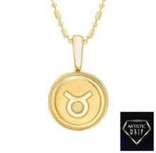 Load image into Gallery viewer, 14k Yellow Gold Zodiac Symbol Pendant, 16' - 18'