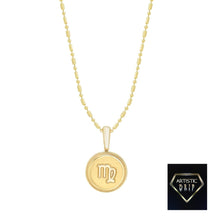 Load image into Gallery viewer, 14k Yellow Gold Zodiac Symbol Pendant, 16' - 18'