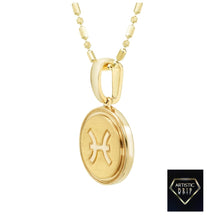 Load image into Gallery viewer, 14k Yellow Gold Zodiac Symbol Pendant, 16' - 18'