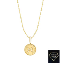 Load image into Gallery viewer, 14k Yellow Gold Zodiac Symbol Pendant, 16' - 18'