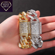 Load image into Gallery viewer, 20MM Baguette Prong Cuban Link Bracelets