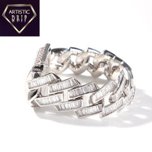 Load image into Gallery viewer, 20MM Baguette Prong Cuban Link Bracelets
