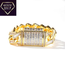 Load image into Gallery viewer, 20MM Baguette Prong Cuban Link Bracelets