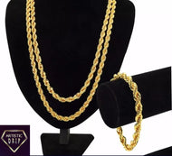 14k gold plated, 8mm, 30in Rope Chain