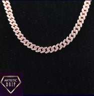 Pink Lemonade Iced Out Cuban Link Chain