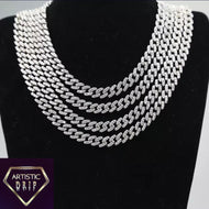 Silver Iced Out Cuban Link Chain