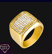 Mens Iced Out Square Ring