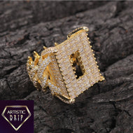 Iced Out Hollow Square Ring