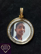 Custom Photo Pendant with Square Cut Crystal