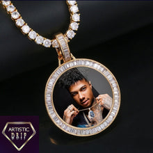 Load image into Gallery viewer, Custom Photo Pendant with Square Cut Crystal