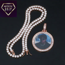 Load image into Gallery viewer, Custom Photo Pendant with Square Cut Crystal