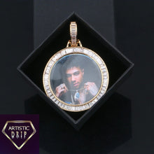 Load image into Gallery viewer, Custom Photo Pendant with Square Cut Crystal