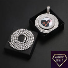 Load image into Gallery viewer, Custom Rotating Iced Out Photo Pendant
