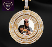 Load image into Gallery viewer, Custom Rotating Iced Out Photo Pendant