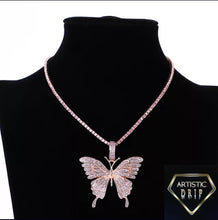 Load image into Gallery viewer, Iced Out Butterfly with Tennis Chain