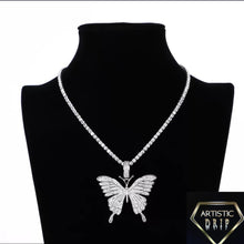Load image into Gallery viewer, Iced Out Butterfly with Tennis Chain