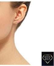Load image into Gallery viewer, 2MM Bar Stud Earrings in 14K Yellow Gold

