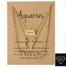 Load image into Gallery viewer, 3 pc Zodiac Necklace
