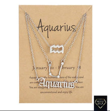 Load image into Gallery viewer, 3 pc Zodiac Necklace